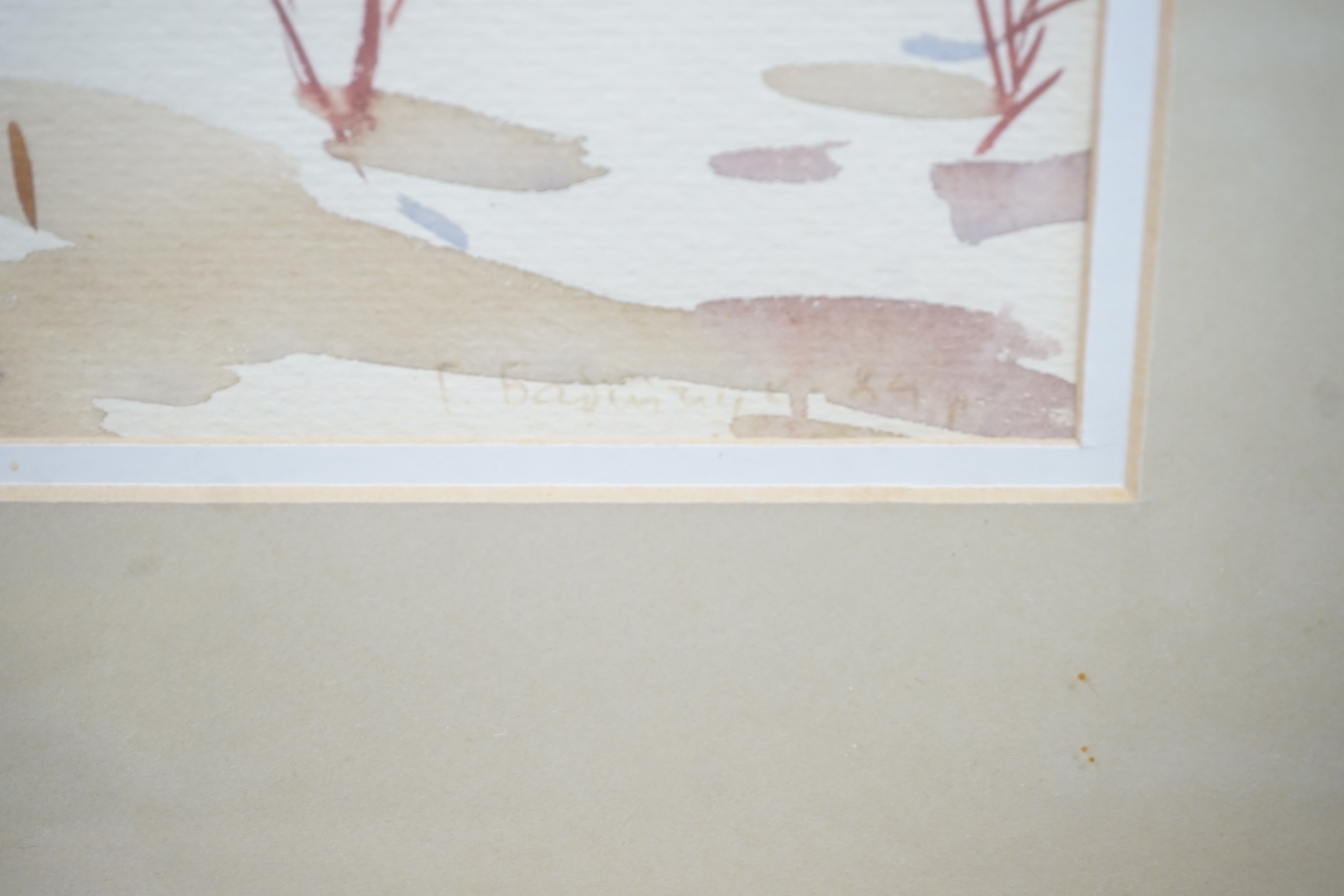 Heorhiy Ye Babichuk (Ukranian), watercolour, Winter landscape, signed and dated '89, 30 x 33cm